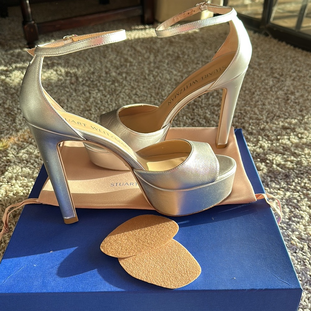 Stuart Weitzman Silver Platforms - image 1